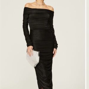 Elegant Black Off-Shoulder Dress by Bronx and Banco